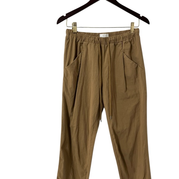OAK + FORT Cotton Twill Pull On Tan Pants Trousers - Picture 3 of 6